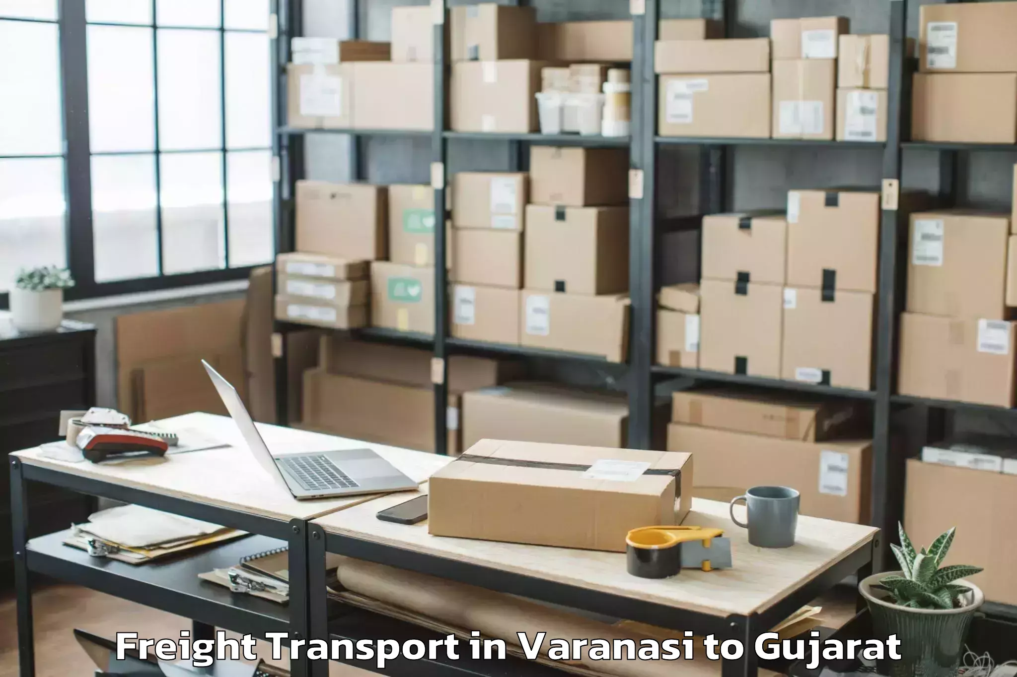 Professional Varanasi to Bhanvad Freight Transport